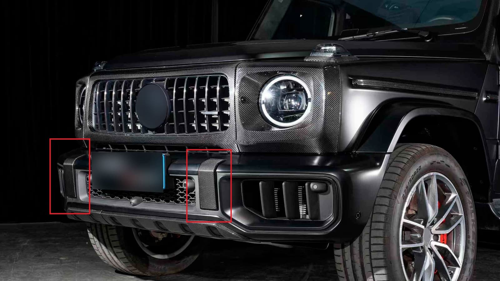 Комплект накладок на передній і задній бампер (для G63 AMG, карбон)