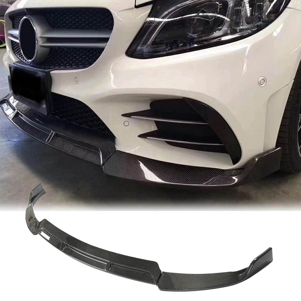Накладка на передній бампер Lip V3 (для C43 AMG 2019-2021, Карбон)