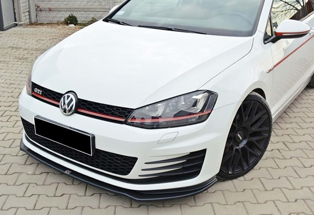 Передня Lip накладка V-2 (для GTI, 2012-2017, чорний глянець) 5