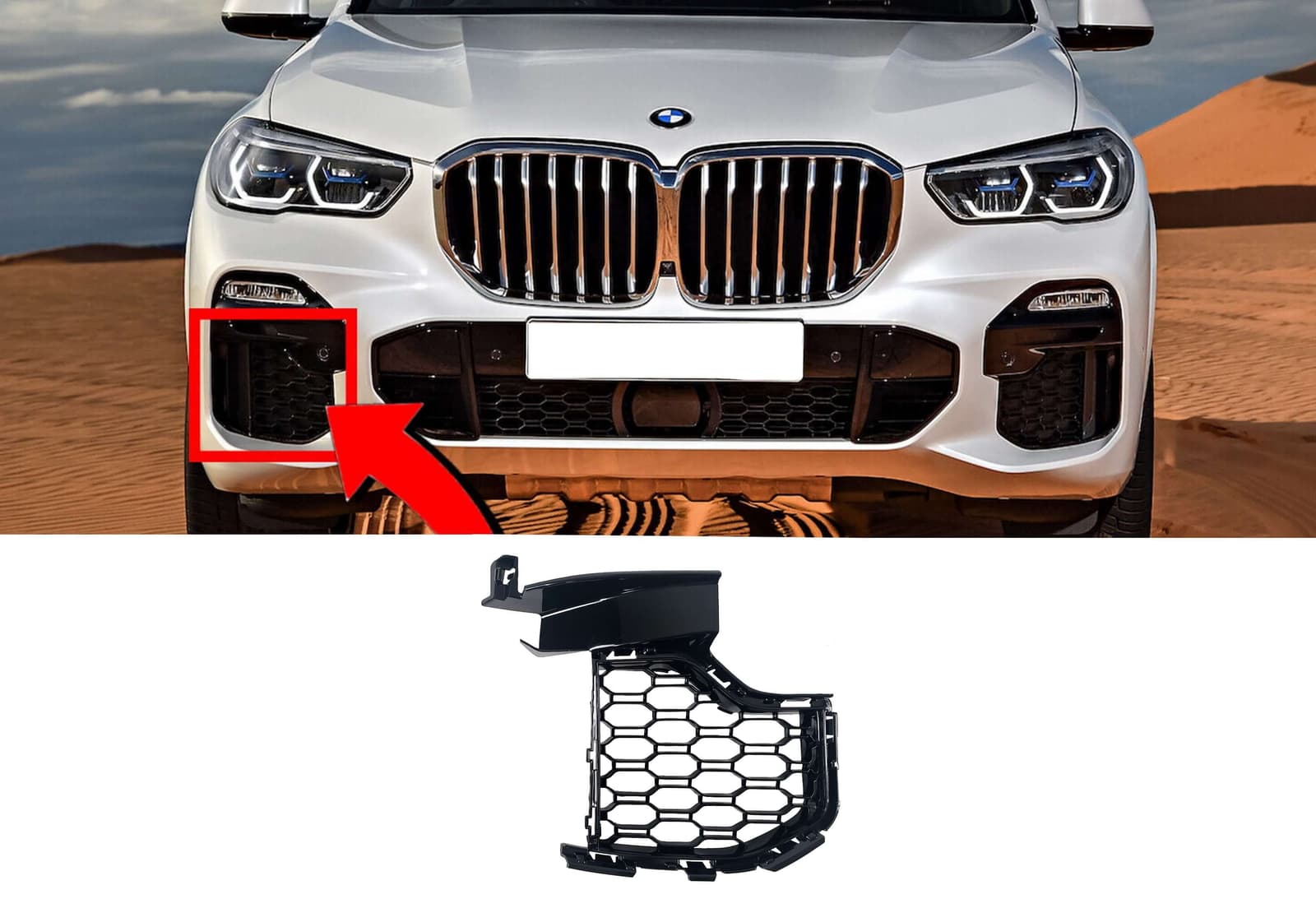 Решітки в бампер RH на BMW X5 G05 2018-2022 року