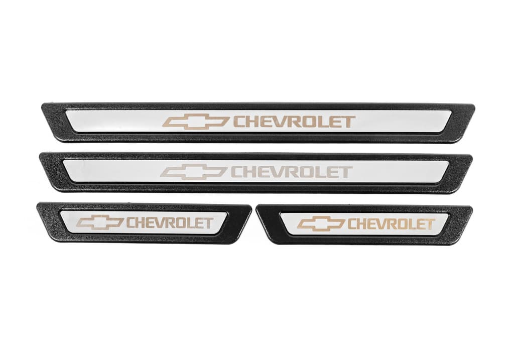 Універсальні накладки на пороги Chevrolet V-3 (4 шт., нерж) 2