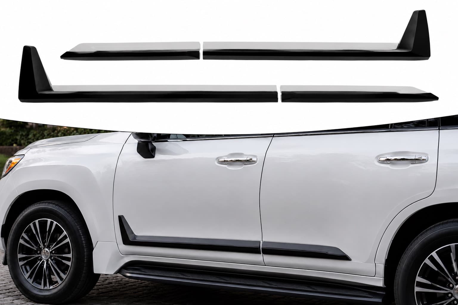 Молдинги чорні F-Sport білі+чорне (4 шт, ABS)