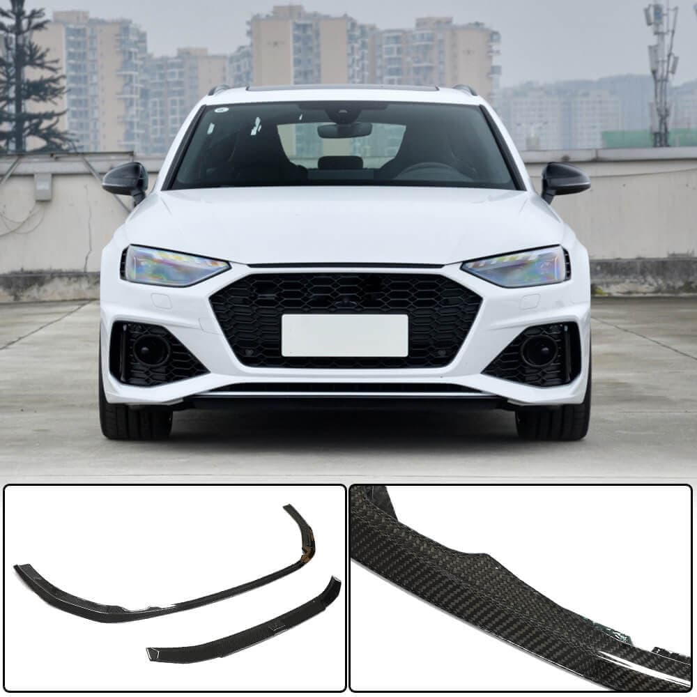 Накладка на передній бампер Lip V2 (для RS4 Avant 2019-2021, Карбон)