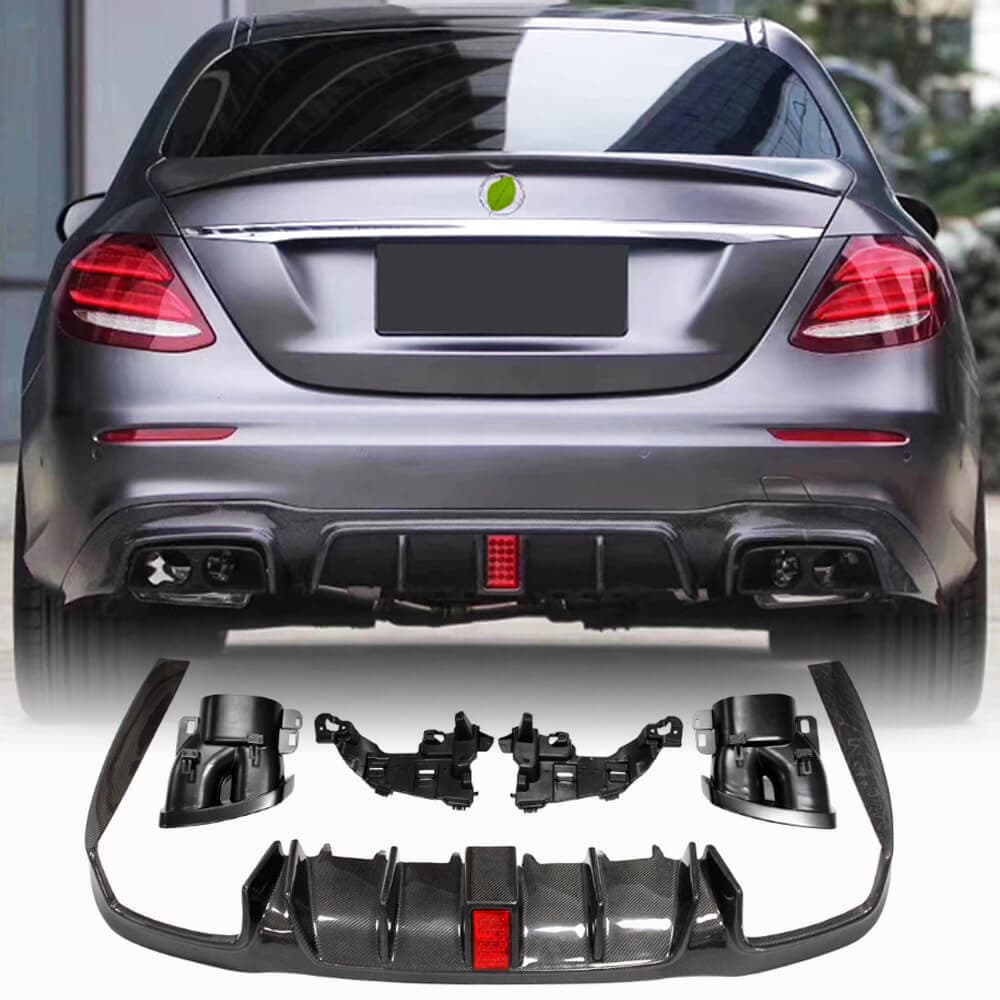 Дифузор заднього бампера з насадками V2 (для AMG/AMG-Line 2016-2019, Карбон)