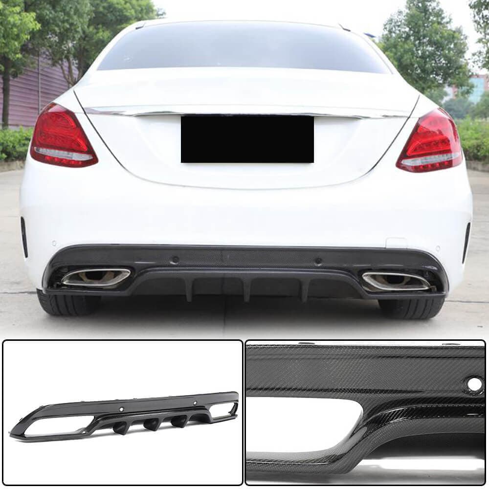 Дифузор заднього бампера (для SD C43/C63 AMG 2015-2019, Карбон)