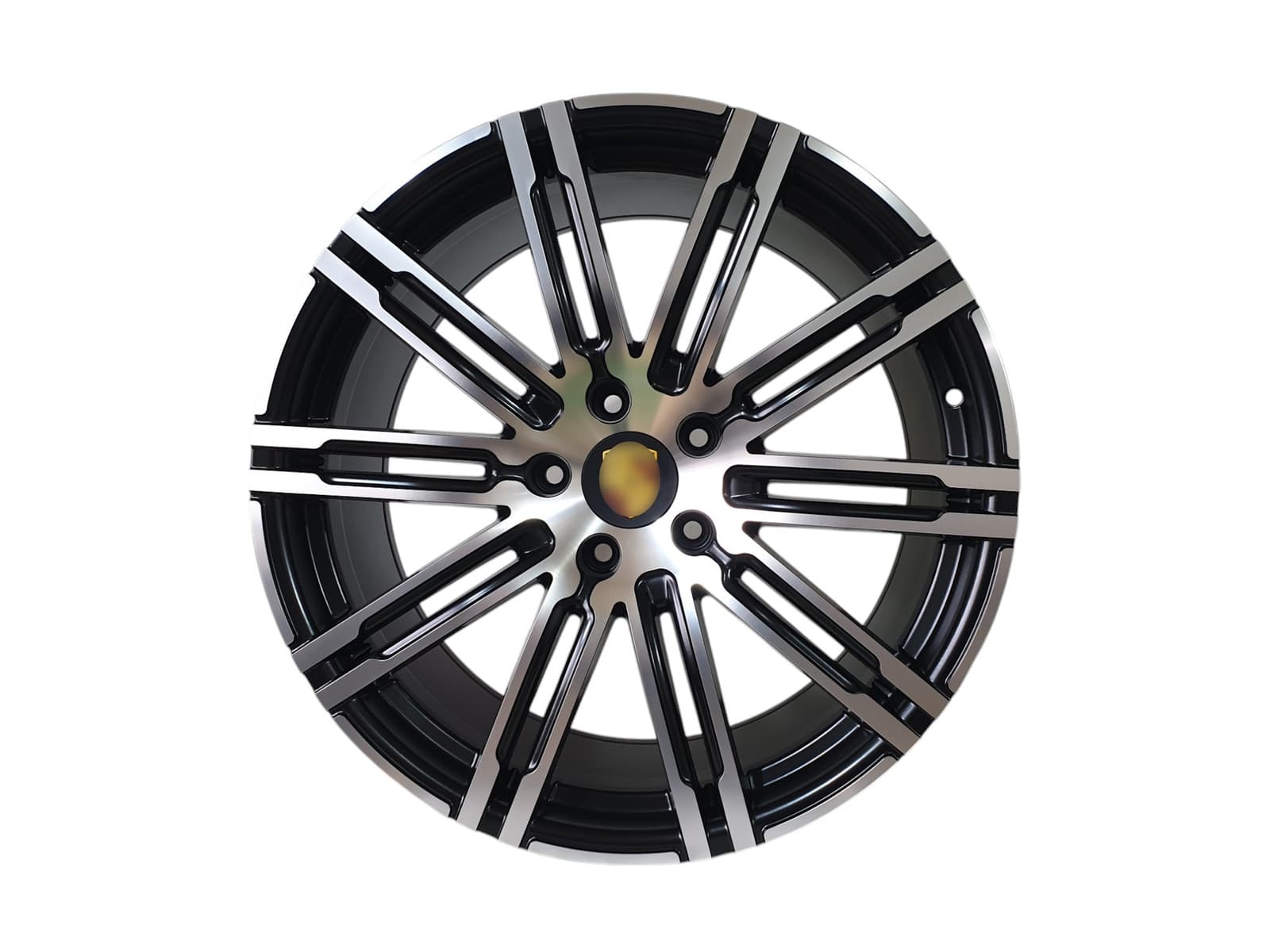 R21 Satin Black + Chrome (одноширокі) Диски на Porsche Cayenne 958 2010-2014 року