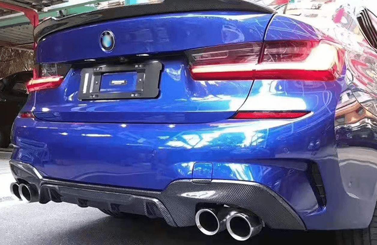 Дифузор заднього бампера (для M-Sport 2018-2022, під прямокутні насадки, ABS)