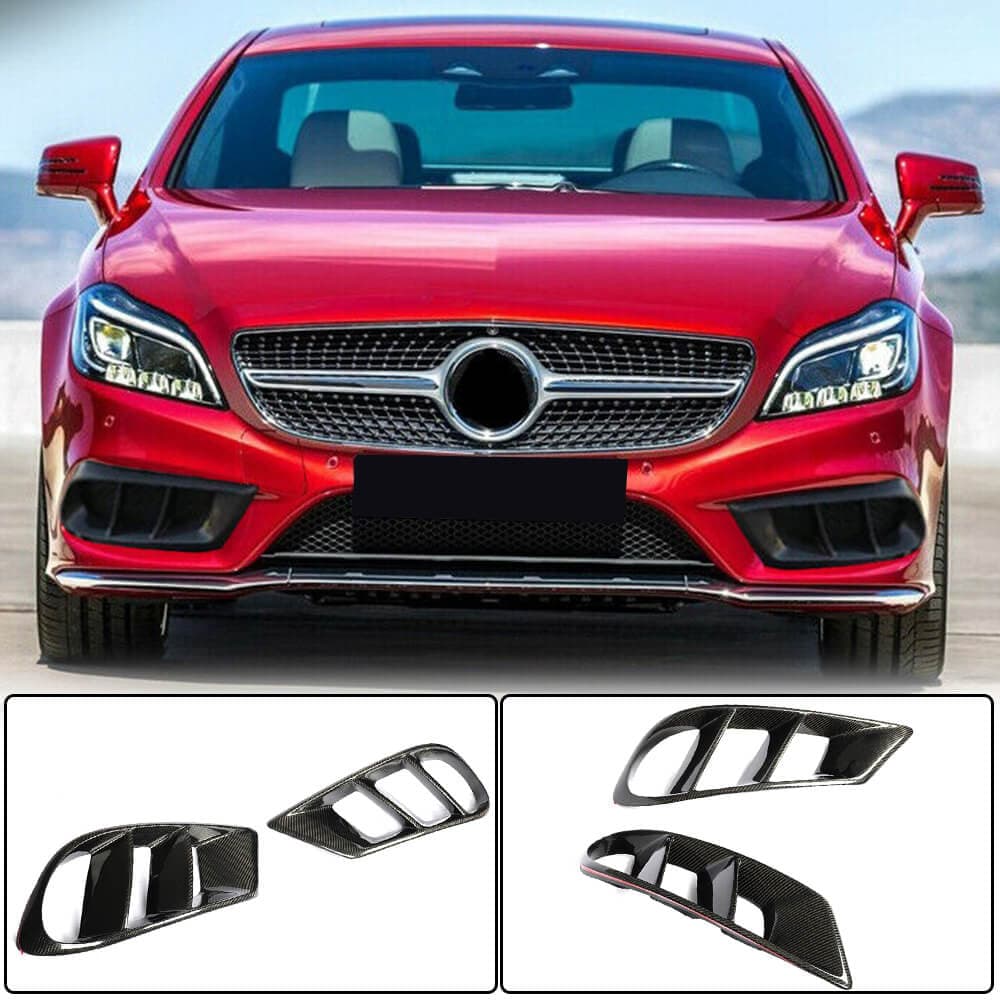 Накладки на передній бампер (для AMG-Line SD 2015-2018, Карбон)