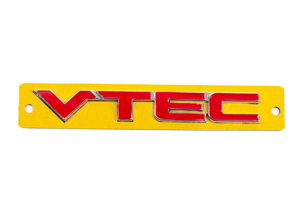 Напис VTEC червоний з хром (110мм на 15мм)