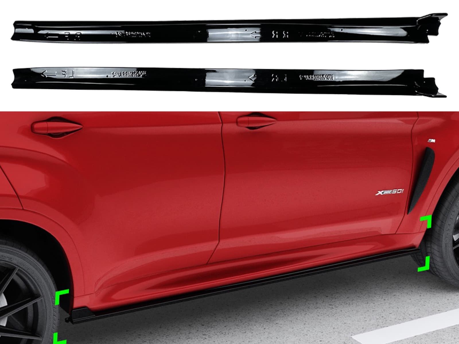 Леза під пороги M-Perfomance BMW X6 F16 2шт. ABS пластик, чорний глянець