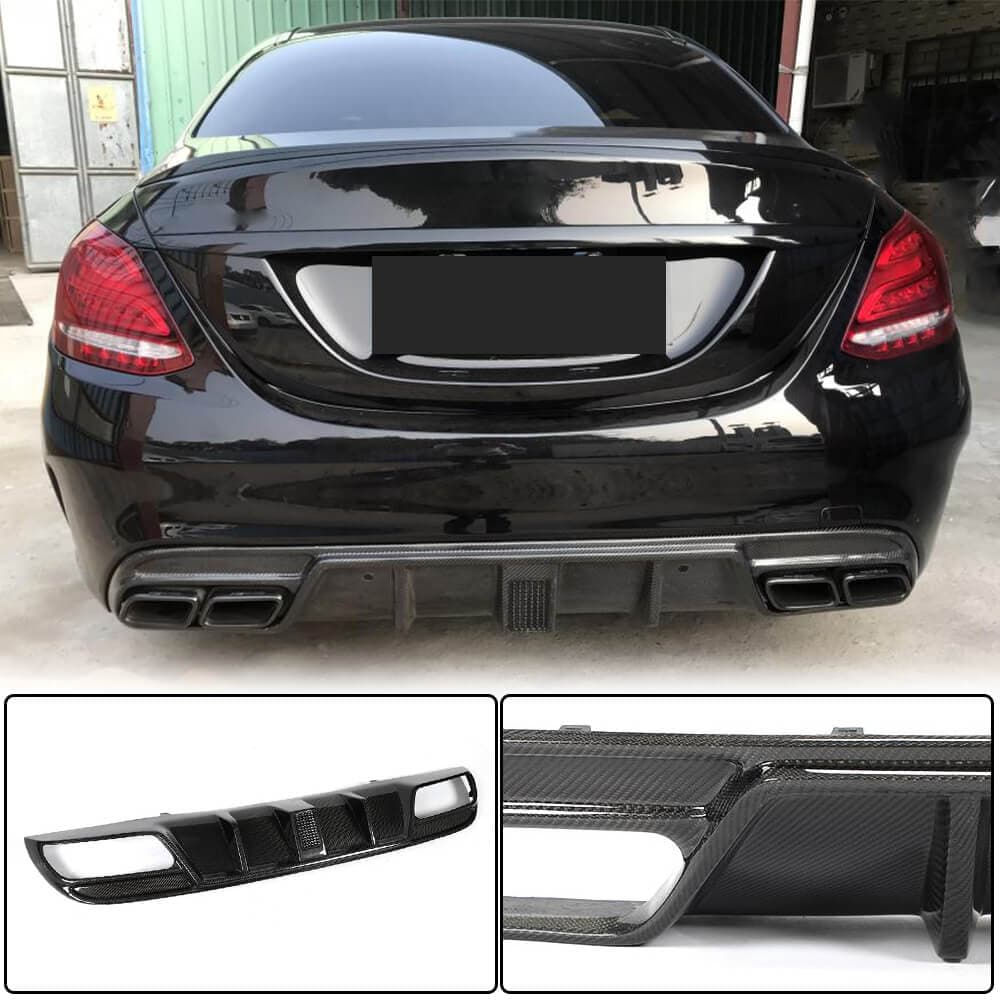 Дифузор заднього бампера V3 (для SD C43/C63 AMG 2015-2019, Карбон)
