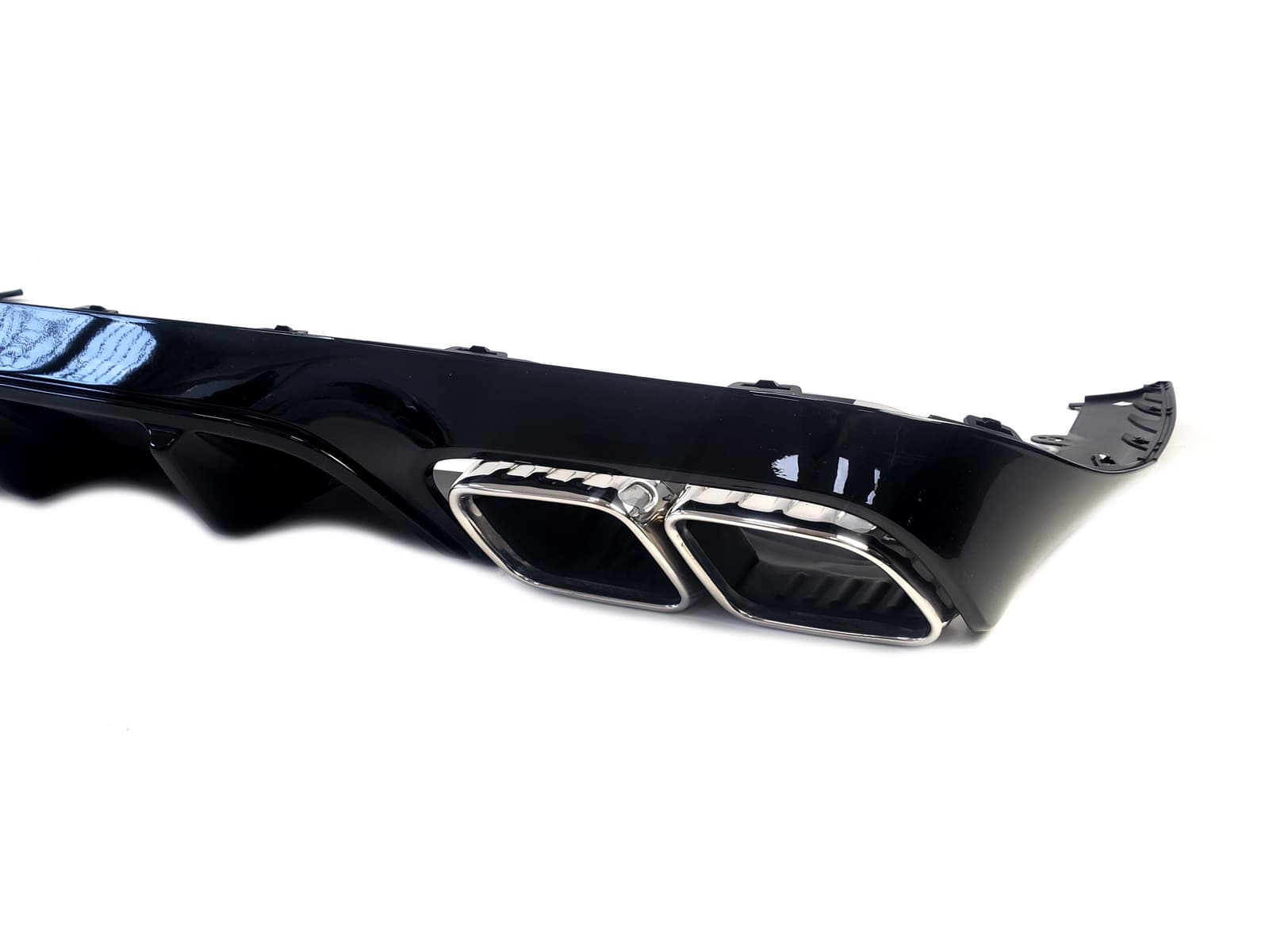 Дифузор (заднього бампера) Full Black / Chrome Pipe (стиль E63) Coupe AMG на Mercedes-Benz E-Class W213 2020-2023 року 4