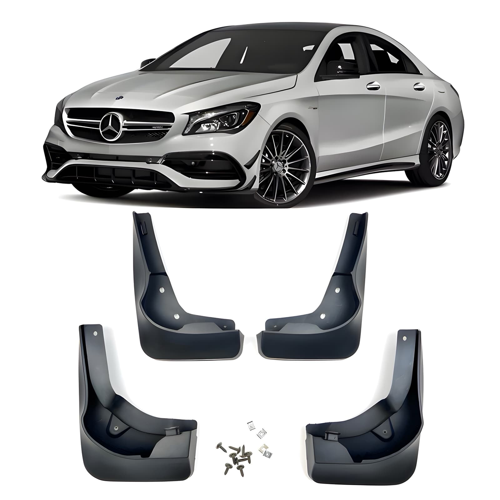 Бризковики для AMG Mercedes-Benz CLA class C117 2013-2018, комплект 4шт.