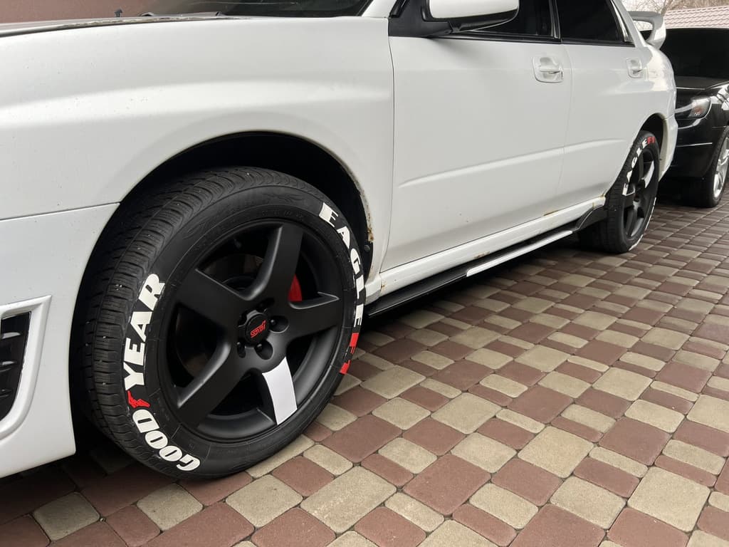 Універсальні накладки на бокові пороги Niken White (ABS) (4шт) 2
