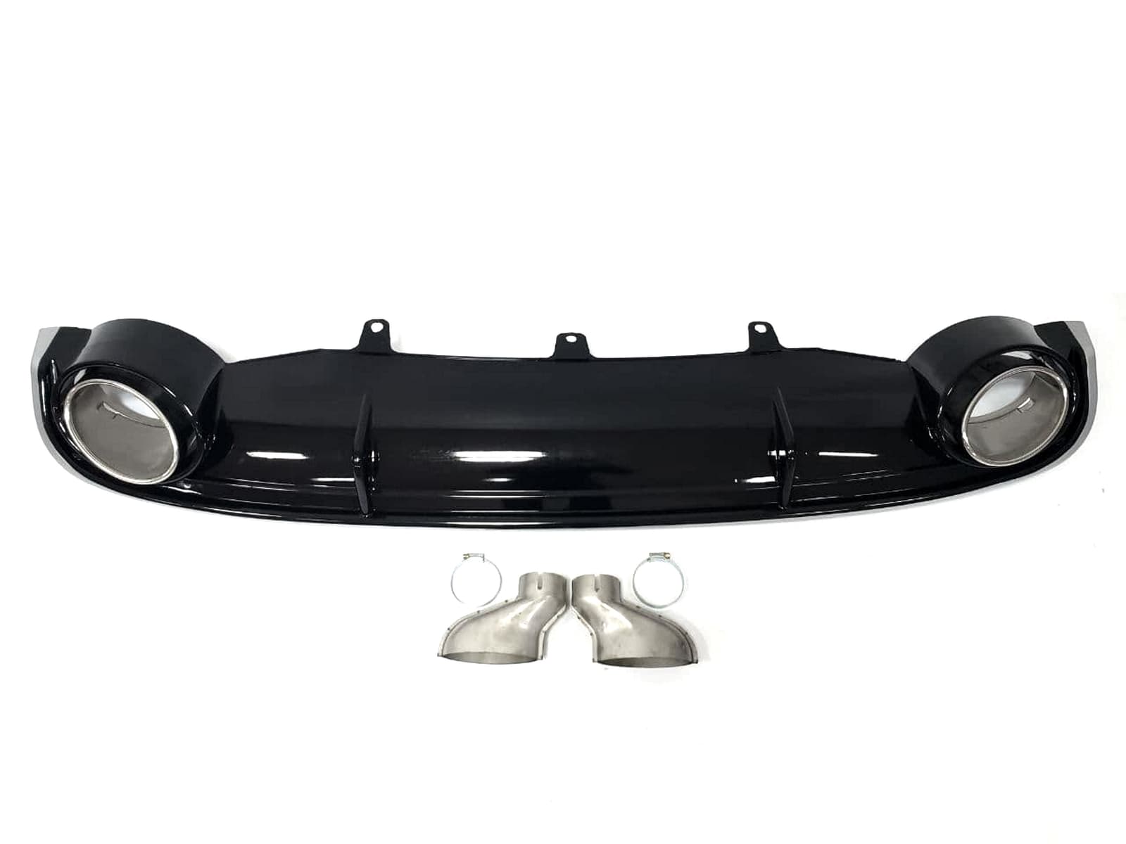 Дифузор (заднього бампера) Black Silver / Chrome Pipe (в стилі RS7) на Audi A7 4G 2010-2014 року