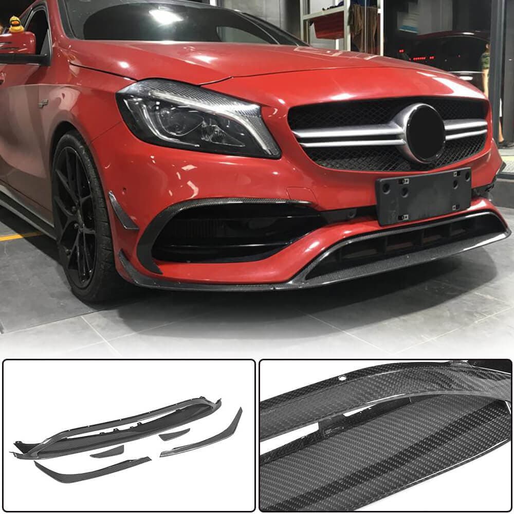 Накладка на передній бампер Lip (для AMG-Line / A45 AMG HB 2016-2018, Карбон)