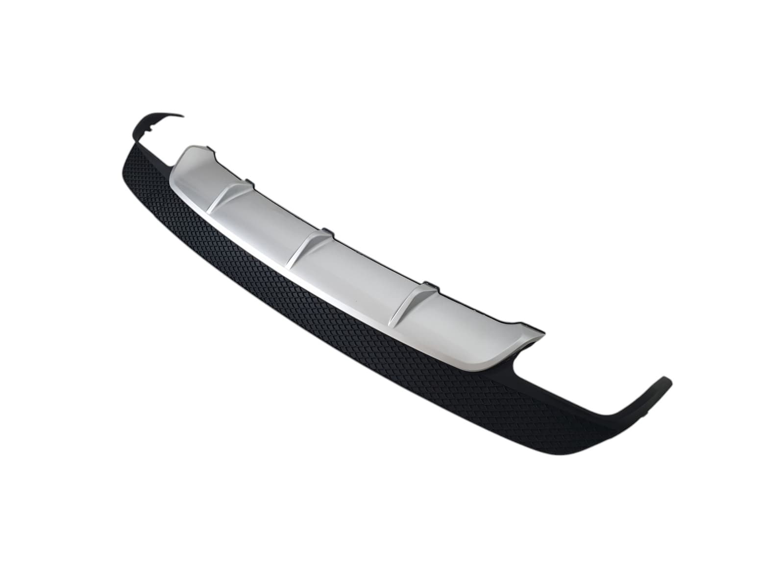 Дифузор (заднього бампера) Silver Black / Chrome Pipe (стиль CLA45 AMG) на Mercedes-Benz CLA-Class C117 2013-2017 року 2