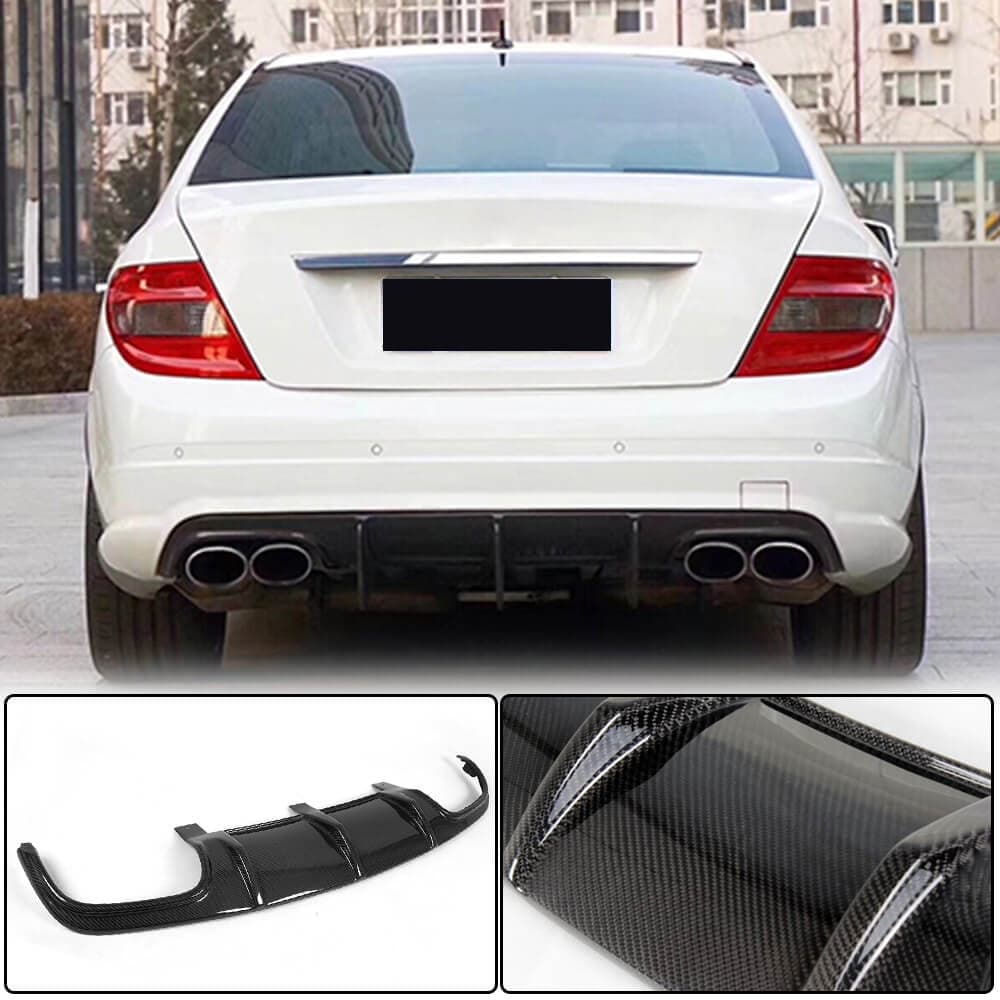 Дифузор заднього бампера V3 (для AMG SD 2008-2011, Карбон)