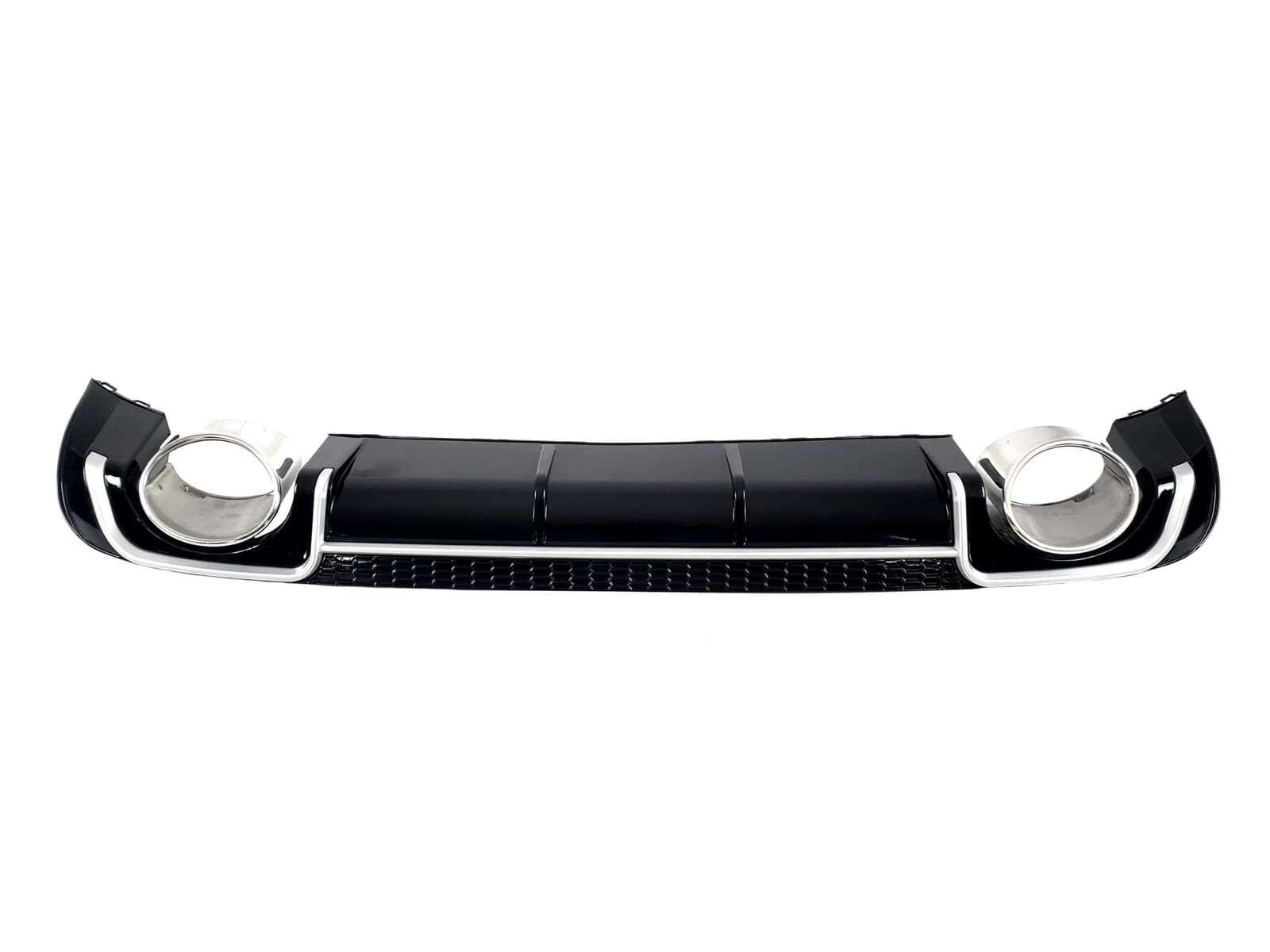 Дифузор (заднього бампера) Black Silver / Chrome Pipe (в стилі RS3) Hatchback на Audi A3 8V 2012-2016 року