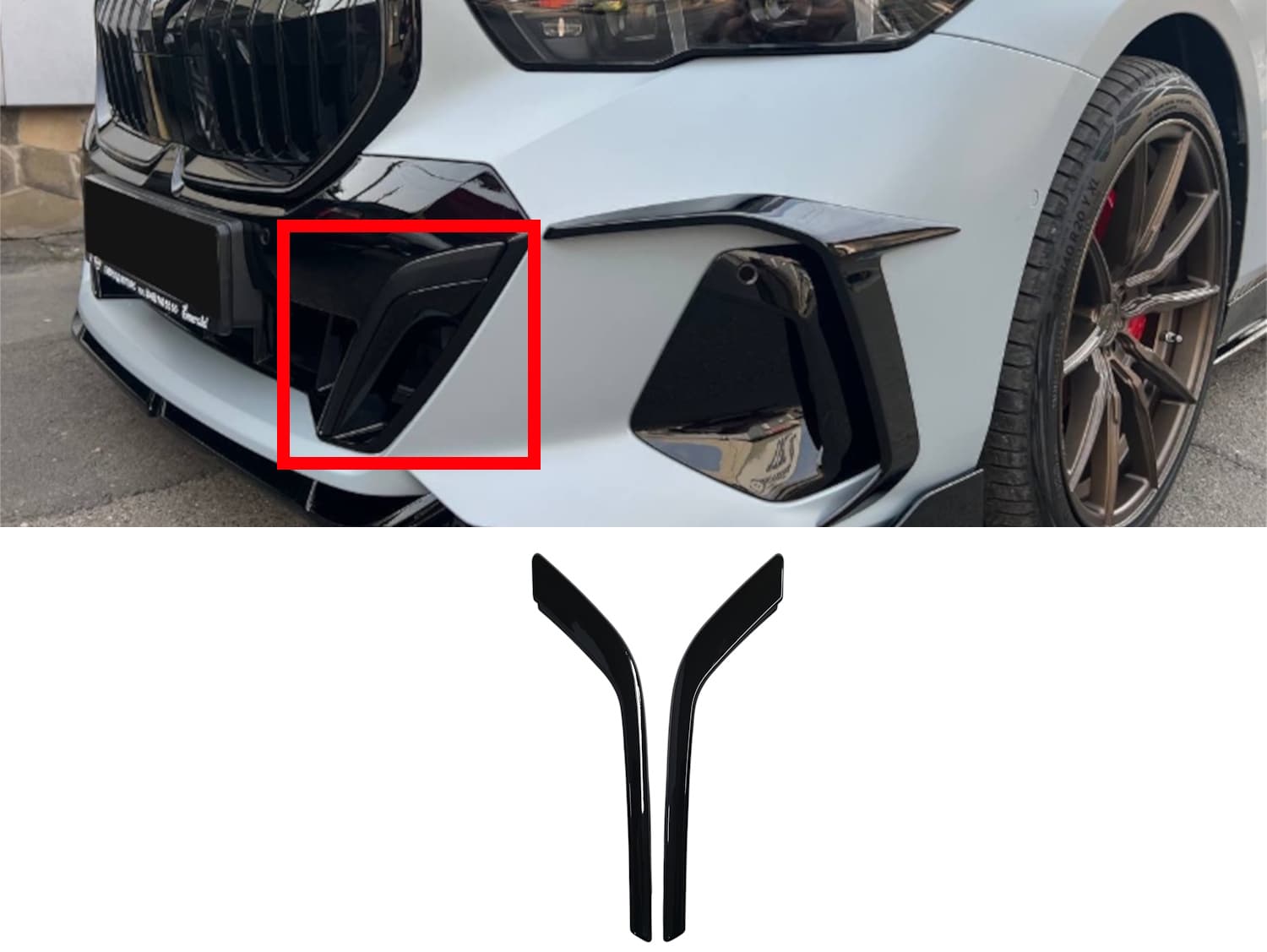 Тюнінг переднього бампера Чорний глянець на BMW 5 Series G60 / G61 2023-2025 року
