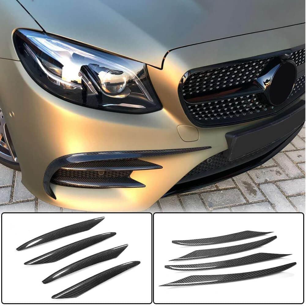 Накладки на передній бампер (для AMG-Line/E43 AMG 2016-2019, Карбон)
