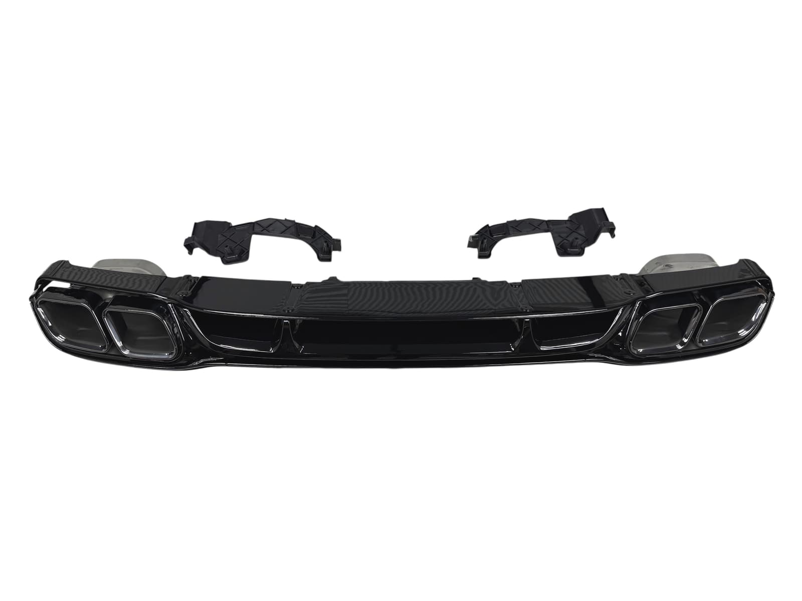 Дифузор (заднього бампера) Full Black / Black Pipe (стиль E63) Coupe AMG на Mercedes-Benz E-Class W213 2016-2020 року
