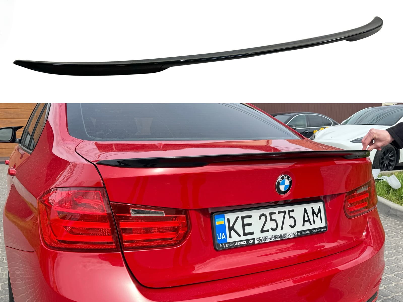 Спойлер ліп M Performance BMW 3 series F30 2012-2018 ABS пластик, чорний глянець