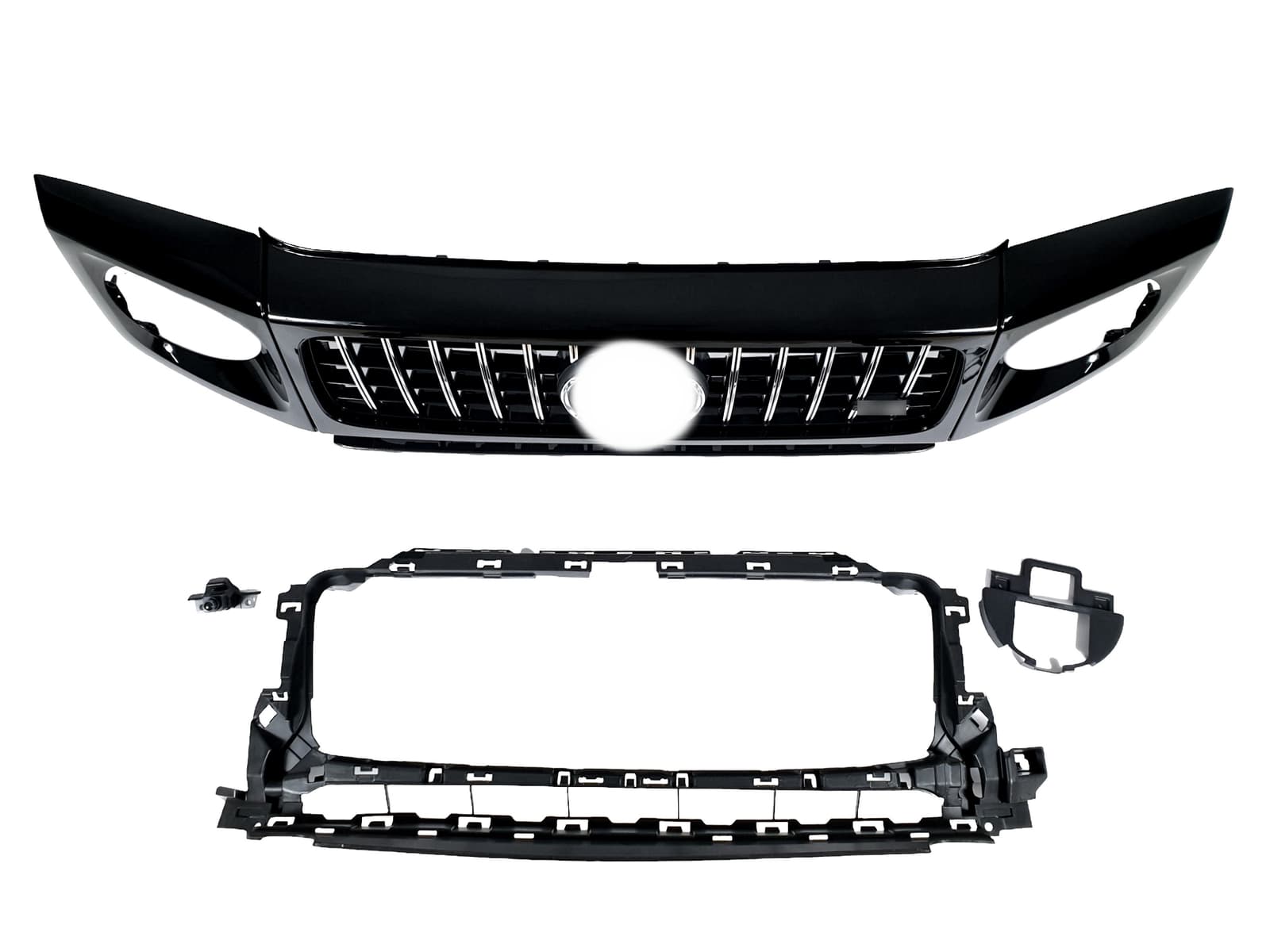 Решітка радіатора Chrome Black + рамки на фари GT на Mercedes-Benz G-Class W463 2018-2025 року 2