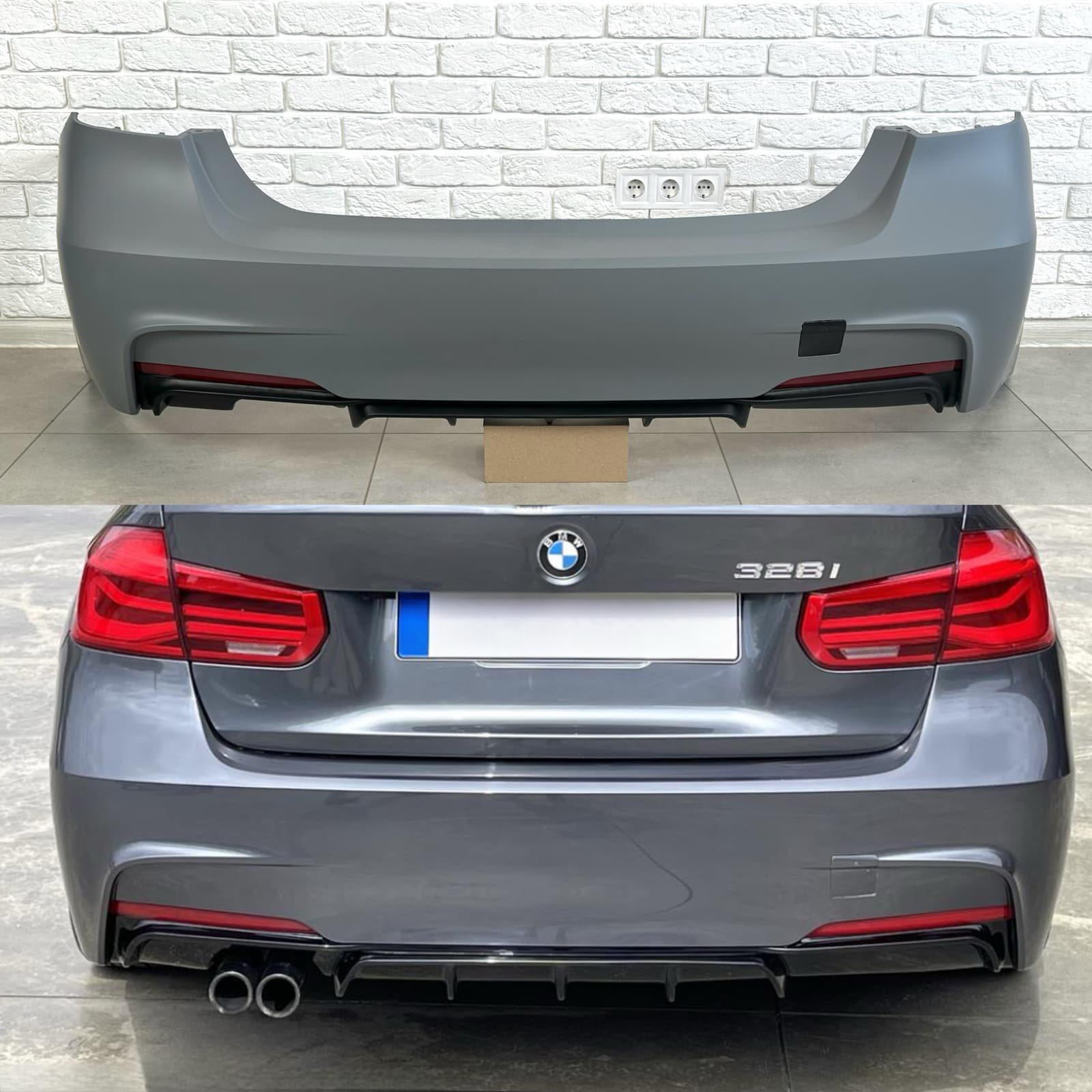 Задній бампер у зборі M Paket BMW 3 Series F30 2012-2018 БЕЗ ПАРКТРОННИКІВ