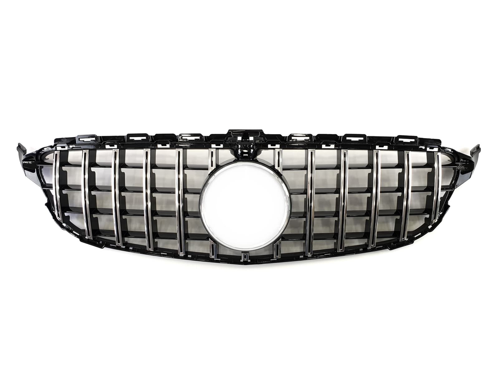 Решітка радіатора Chrome Black (з місцем під камеру) GT на Mercedes-Benz C-Class W205 2018-2021 року
