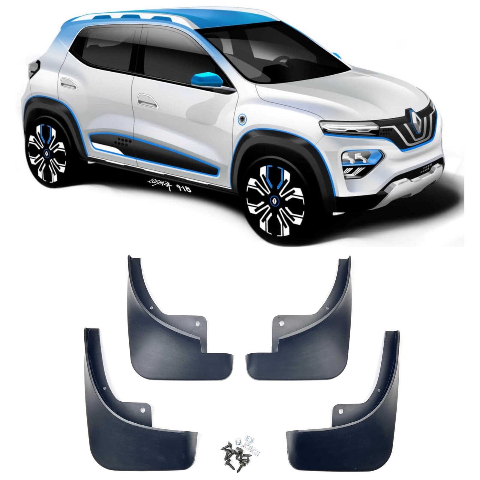 Бризковики Renault City K-ZE 2019+, комплект 4шт.