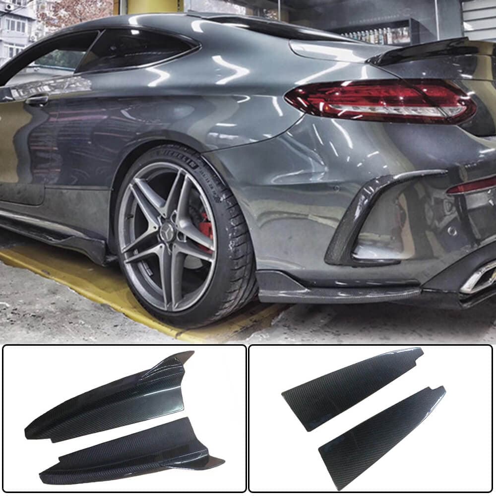 Накладки на задній бампер V2 (для купе/кабріолет AMG-Line / C43 AMG 2015-2019, Карбон)