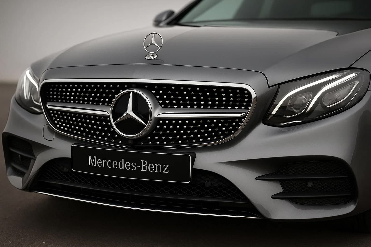 Передня решітка Diamond Silver (для Avantgarde/AMG-Line/E43 AMG/E53 AMG 2016-2020) З місцем під камеру