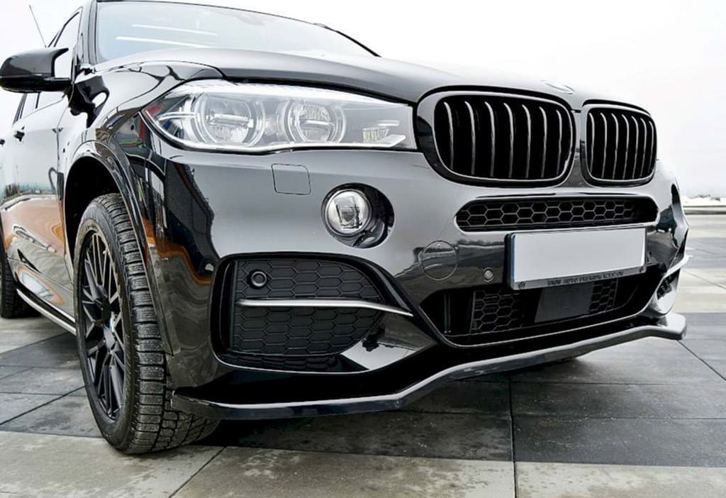 Передня Lip накладка V-1 (для M-Sport, чорний глянець) 3