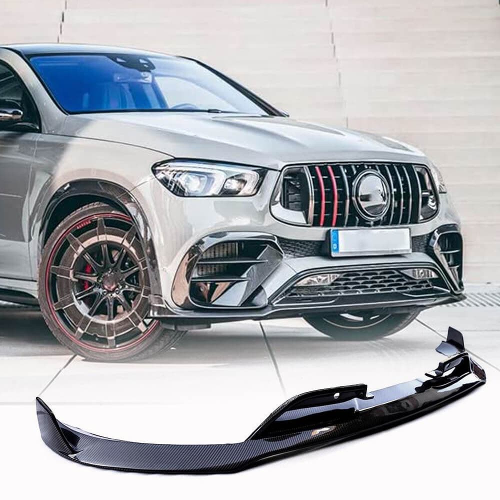 Накладка на передній бампер Lip (для GLE53/AMG-Line 2019-2023, Карбон)