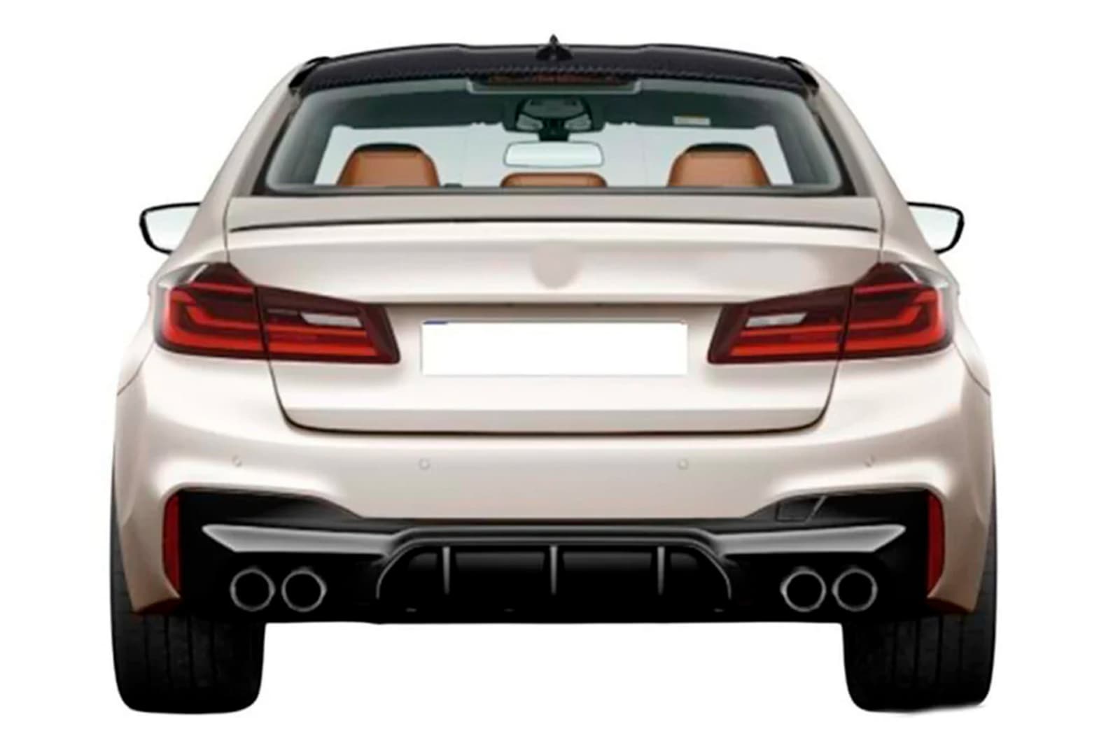 Задній дифузор (для M-Sport/M5 F90, чорний глянець)