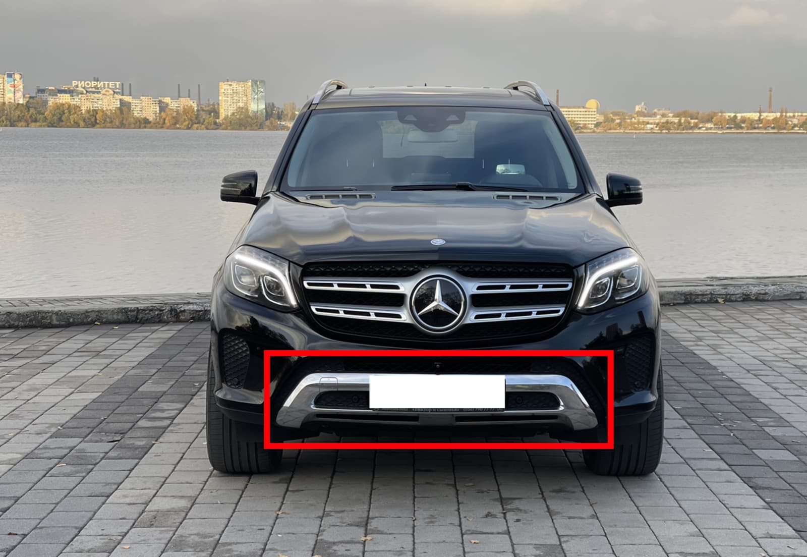 Накладки на бампер передній на Mercedes-Benz GLS-Class X166 2015-2019 року