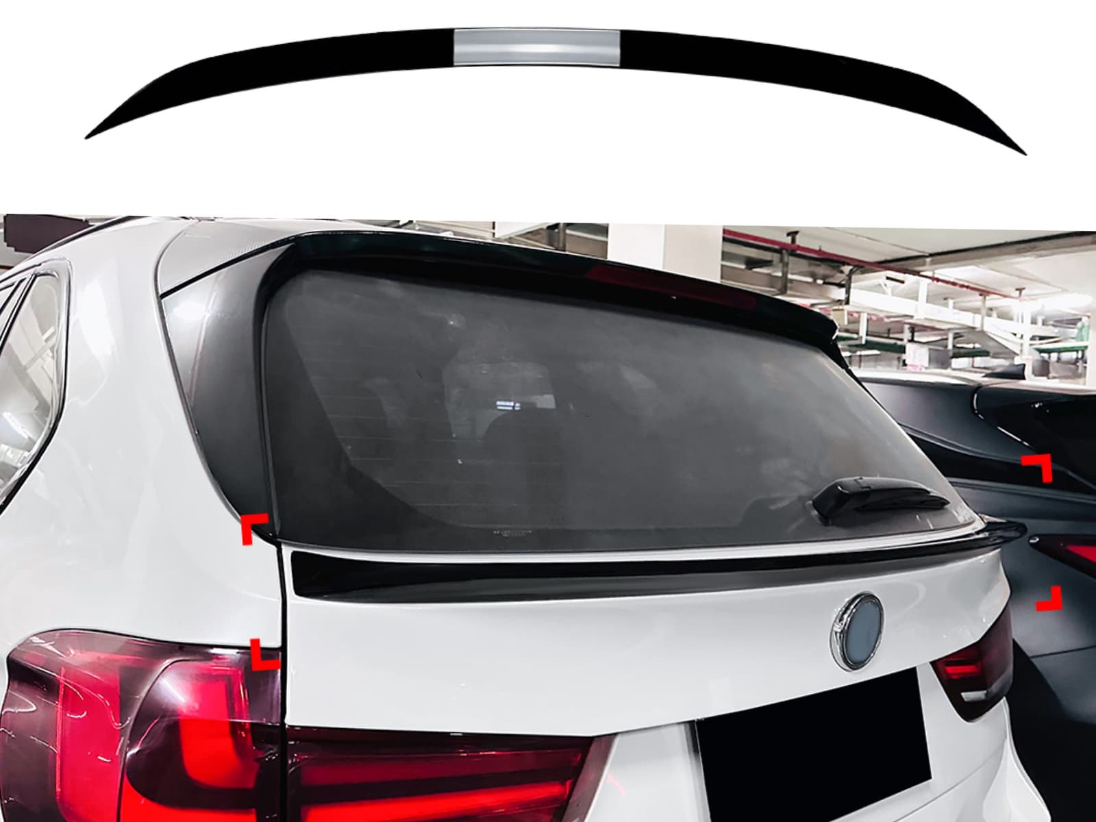 Спойлер під скло (нижній) BMW X5 F15 2013-2018 ABS пластик колір, чорний глянець