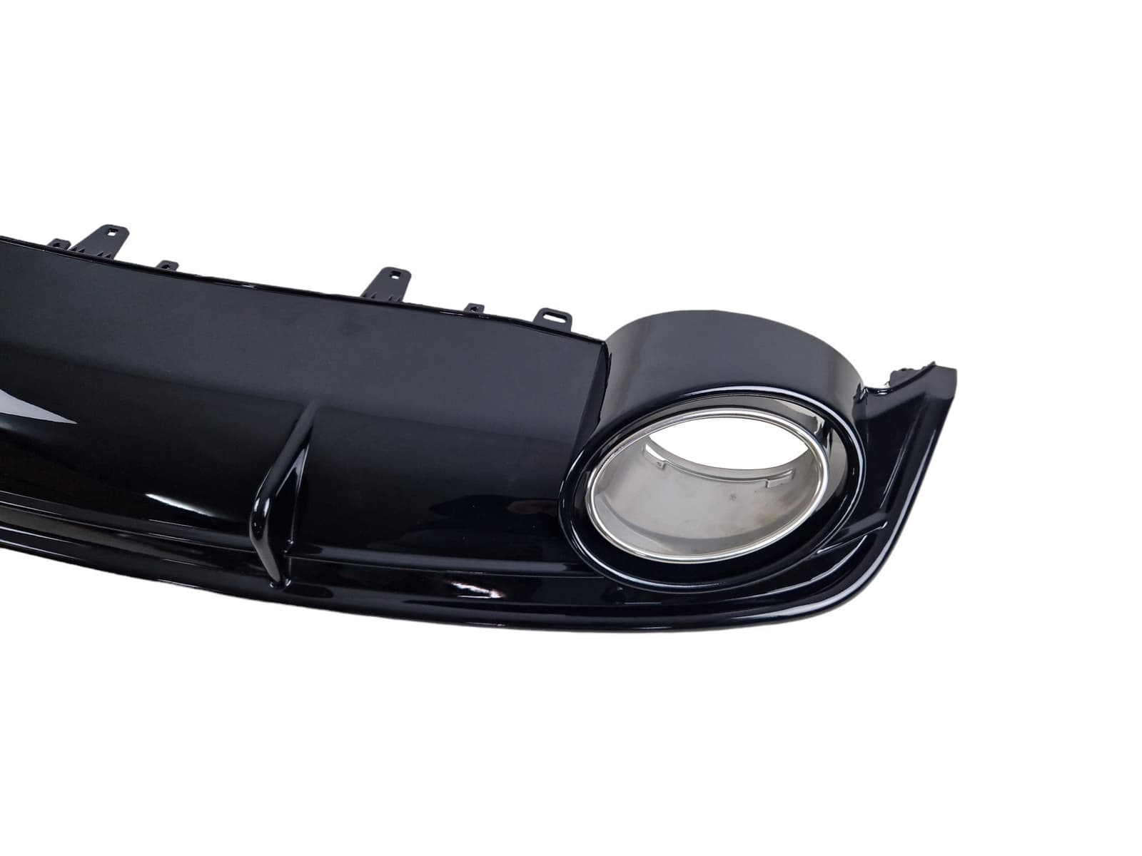 Дифузор (заднього бампера) Full Black / Chrome Pipe (стиль RS7) на Audi A7 4G 2014-2017 року 3