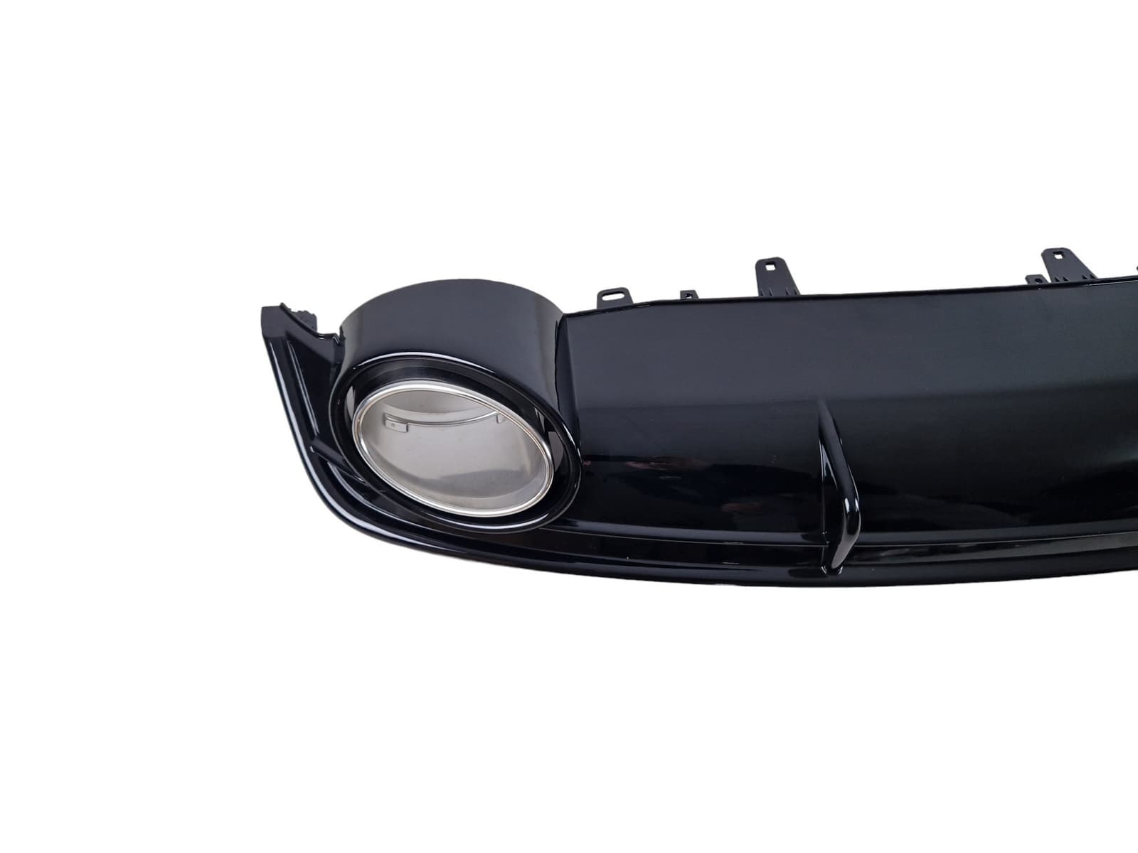 Дифузор (заднього бампера) Full Black / Chrome Pipe (стиль RS7) на Audi A7 4G 2014-2017 року 2