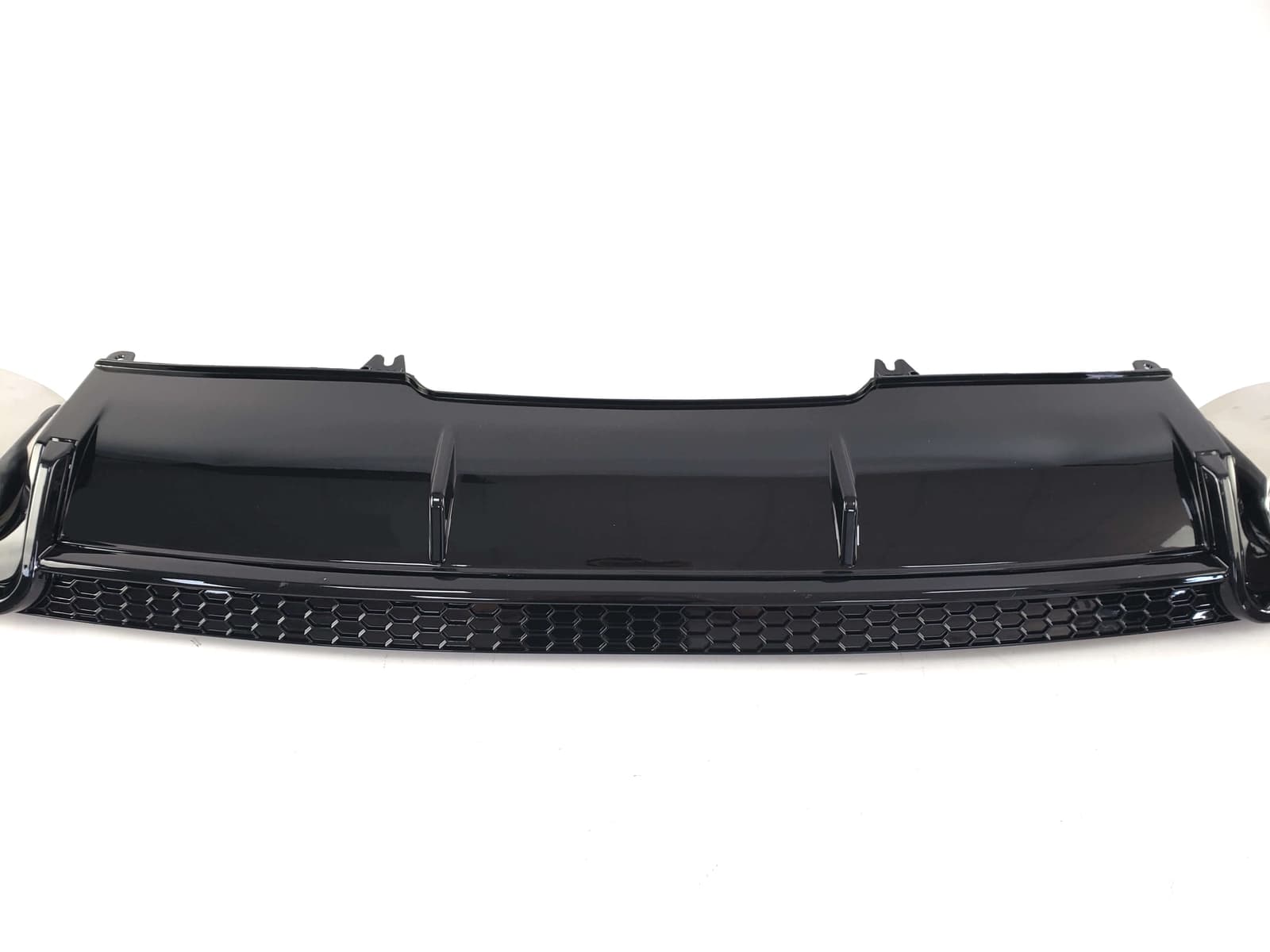 Дифузор (заднього бампера) Full Black / Chrome Pipe (в стилі RS4) на Audi A4 B9 2015-2019 року 4