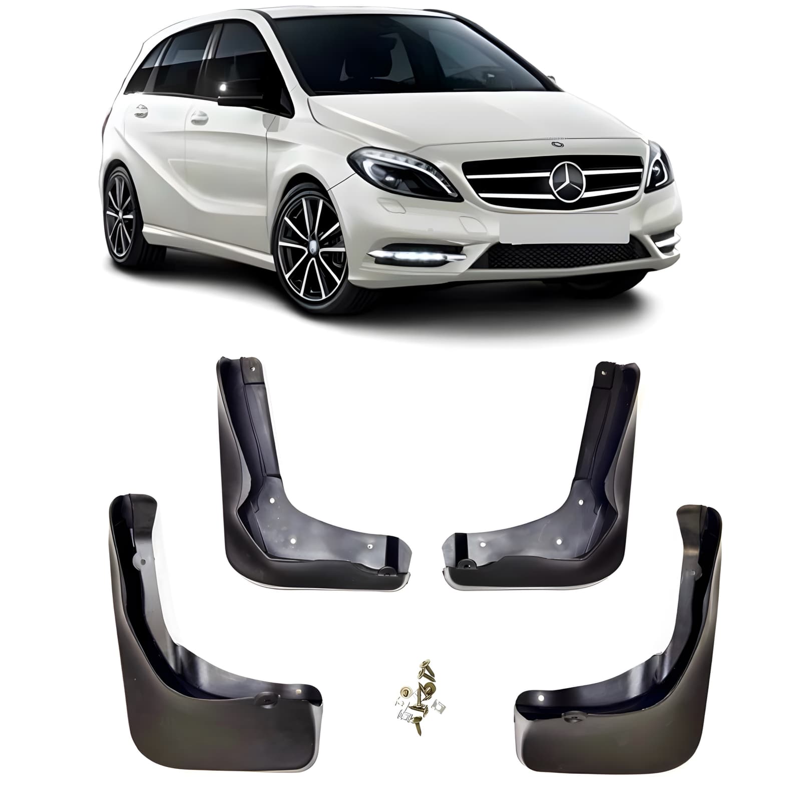 Бризковики Mercedes-Benz B Class W246 2011-2014, комплект 4шт.