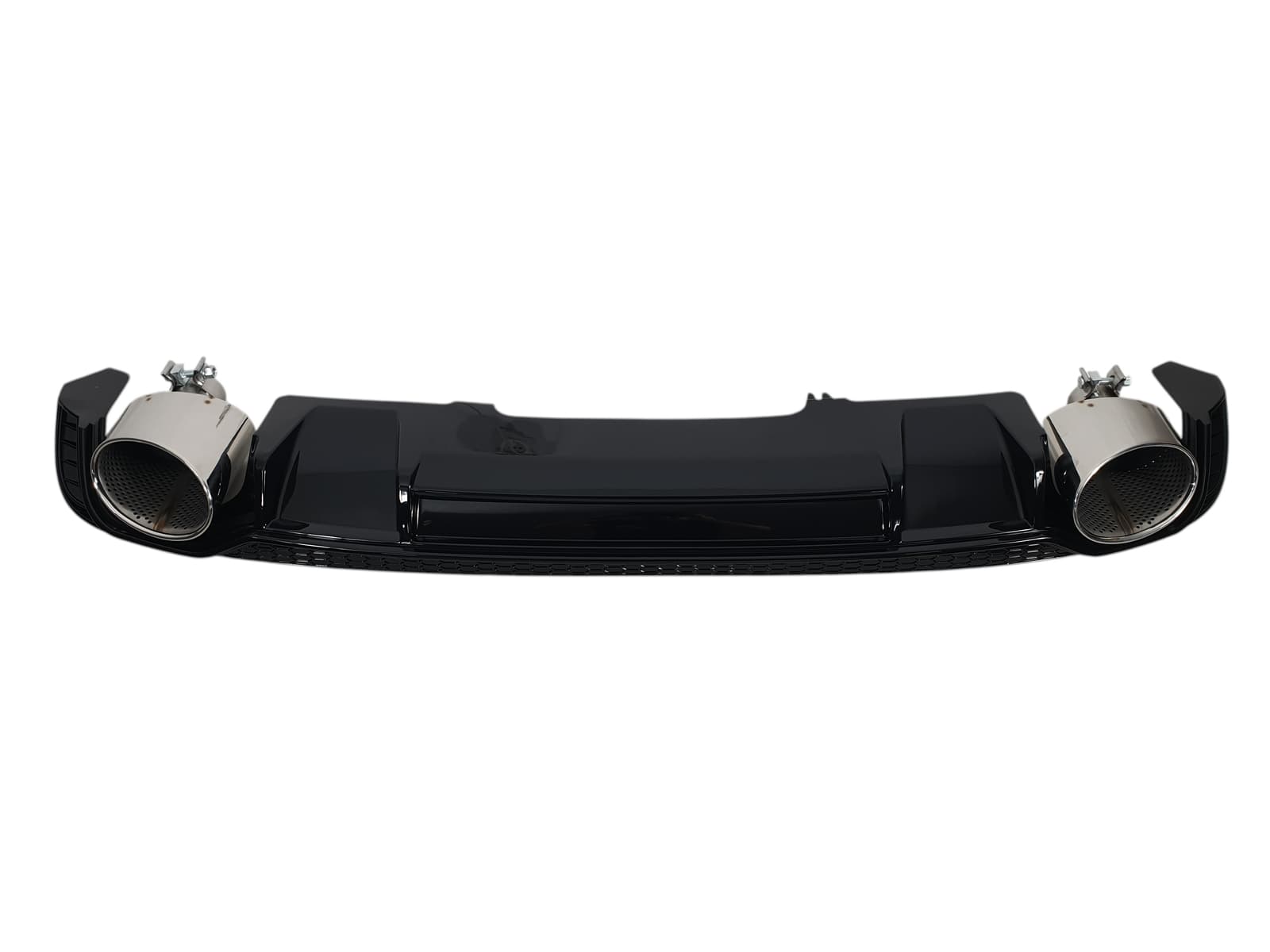 Дифузор (заднього бампера) Full Black / Chrome Pipe (в стилі RS4) V3 S-Line на Audi A4 B9 2015-2019 року 2