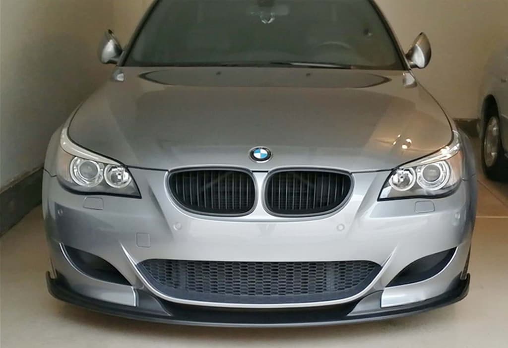 Передня Lip накладка (З плавниками, для M5 Hamann, чорний глянець) 2