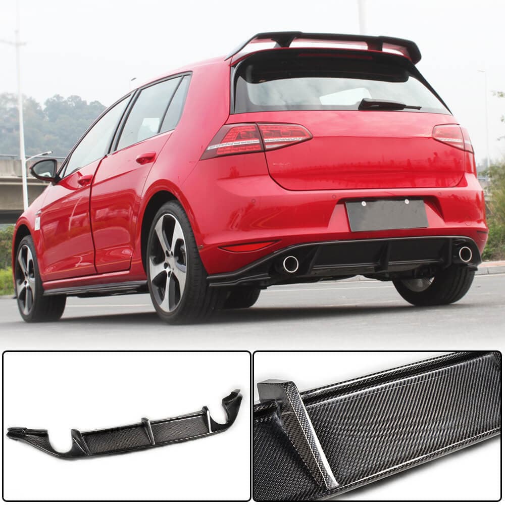 Дифузор заднього бампера V3 (для Base/GTI HB 2012-2017, Карбон)