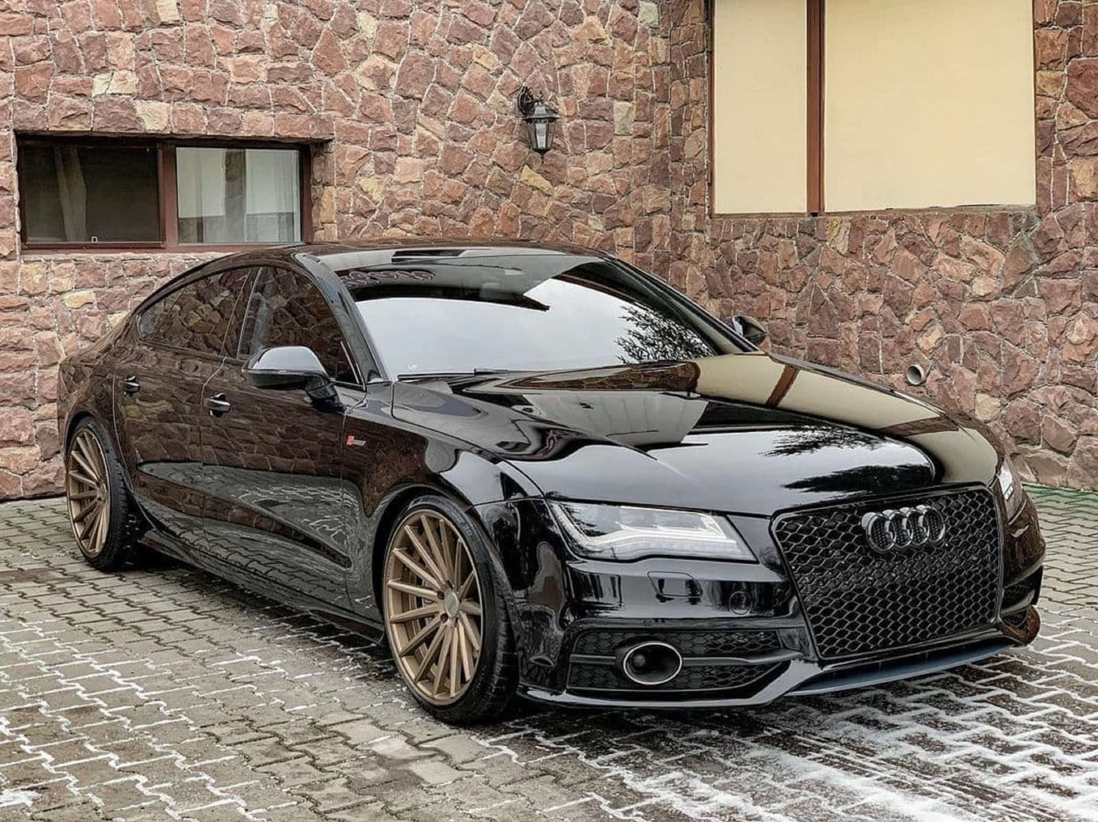 Решітка радіатора Full Black (в стилі RS7) на Audi A7 4G 2010-2014 року 6