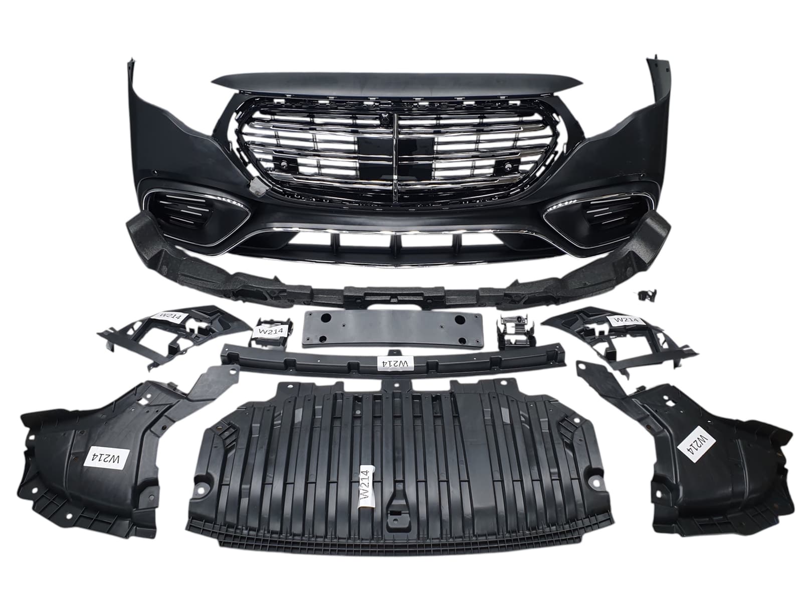 Передній бампер (стиль Mercedes W223 AMG-Line) на Mercedes-Benz E-Class W214 2023-2026 року