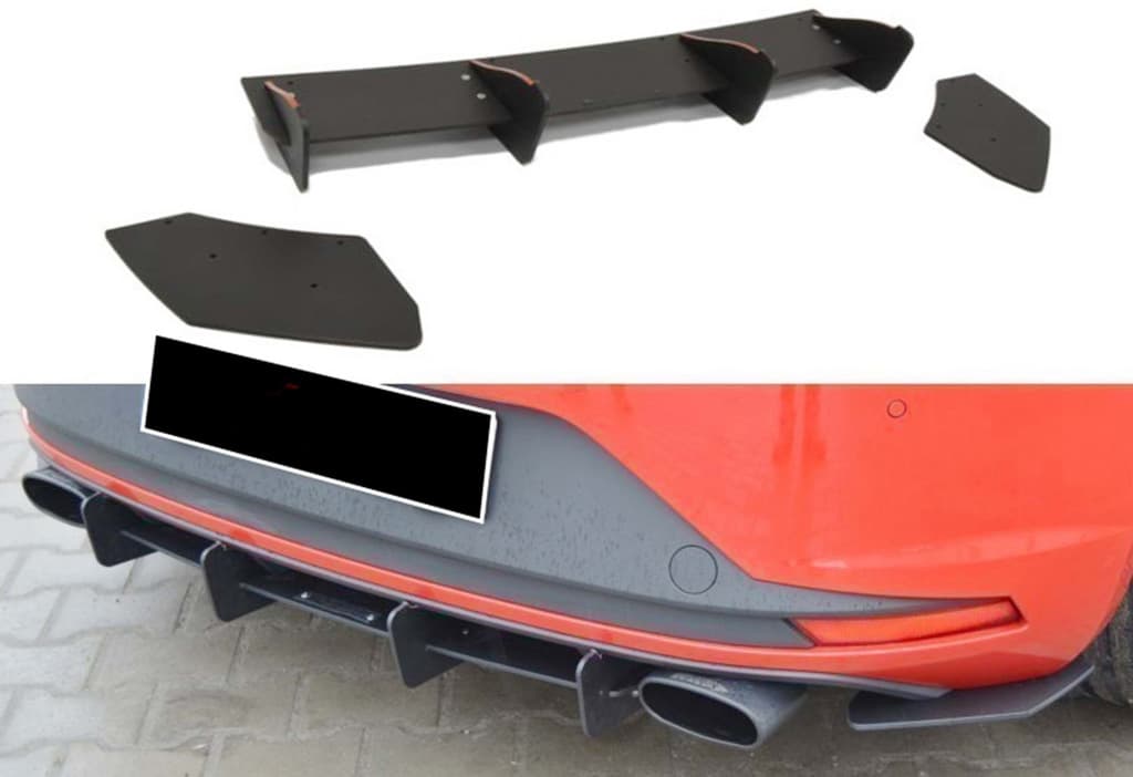 Задній дифузор V-6 (2013-2016, чорний глянець)