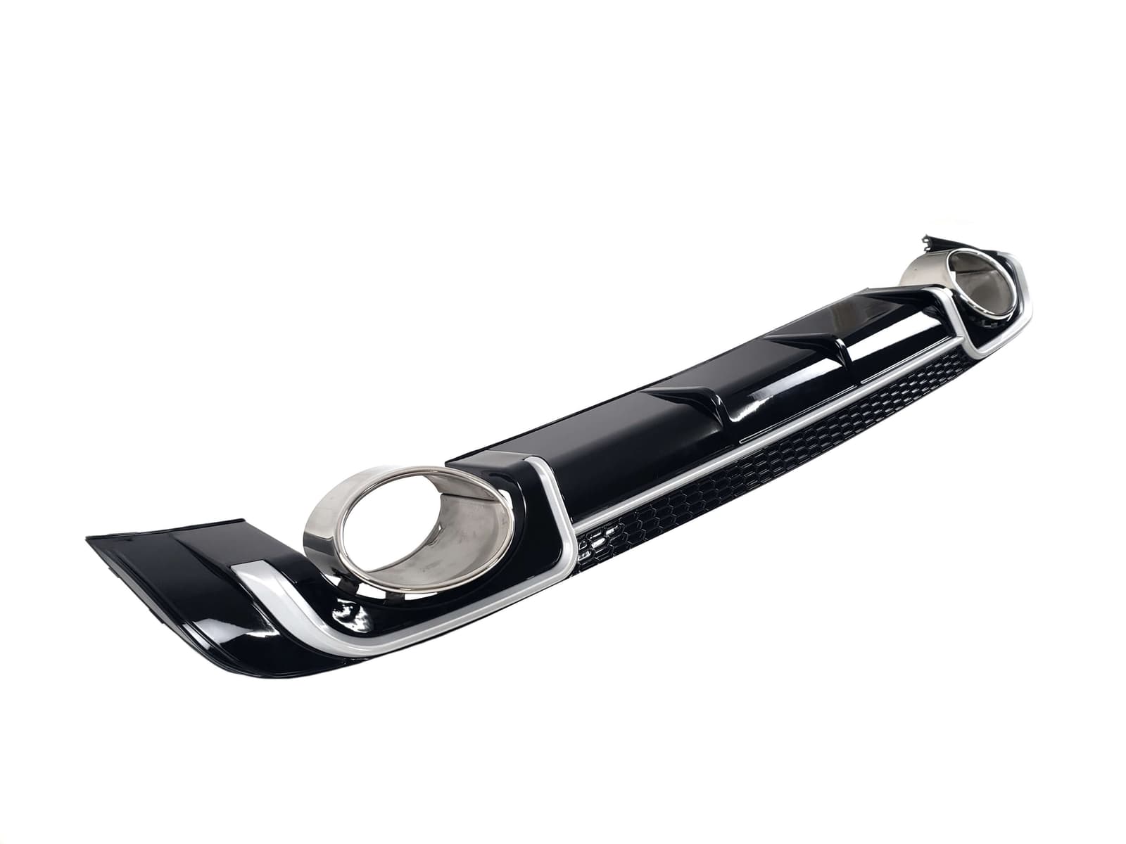 Дифузор (заднього бампера) Black Silver / Chrome Pipe (в стилі RS3) Hatchback на Audi A3 8V 2012-2016 року 2