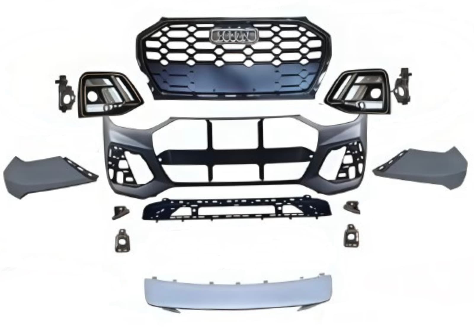 Бампер передній у зборі S-Line BLACK для Audi Q5 2021-2024